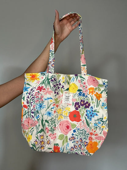 Flower Power Canvas Tote