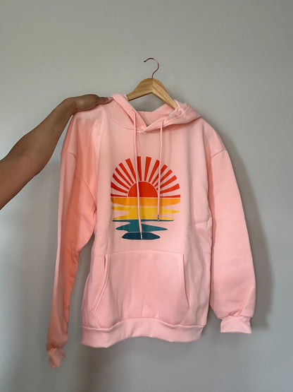 Pink Sun and Sea Hoodie