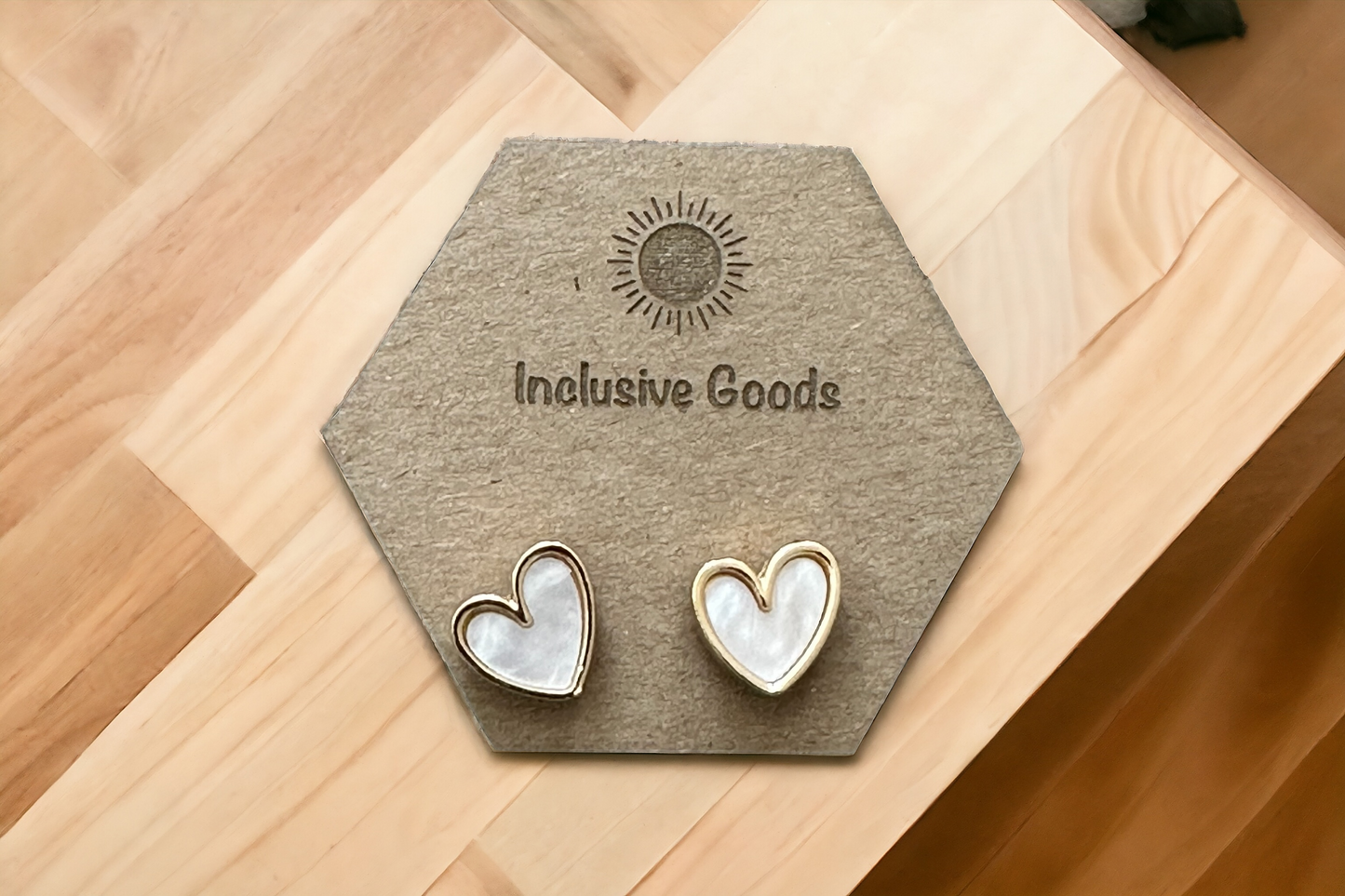 White Heart Shaped Studs